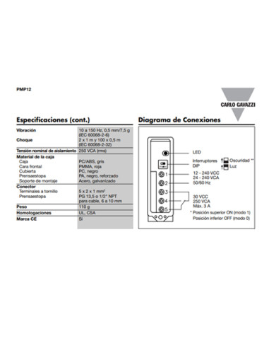KIT FOTOCELULA CARLO GAVAZZI PMP12RG