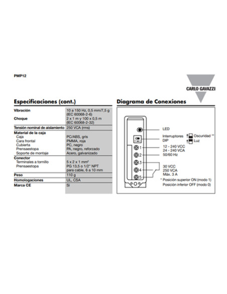 KIT FOTOCELULA CARLO GAVAZZI PMP12RG